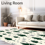 Forest Pine Snowflake Repeat Rug