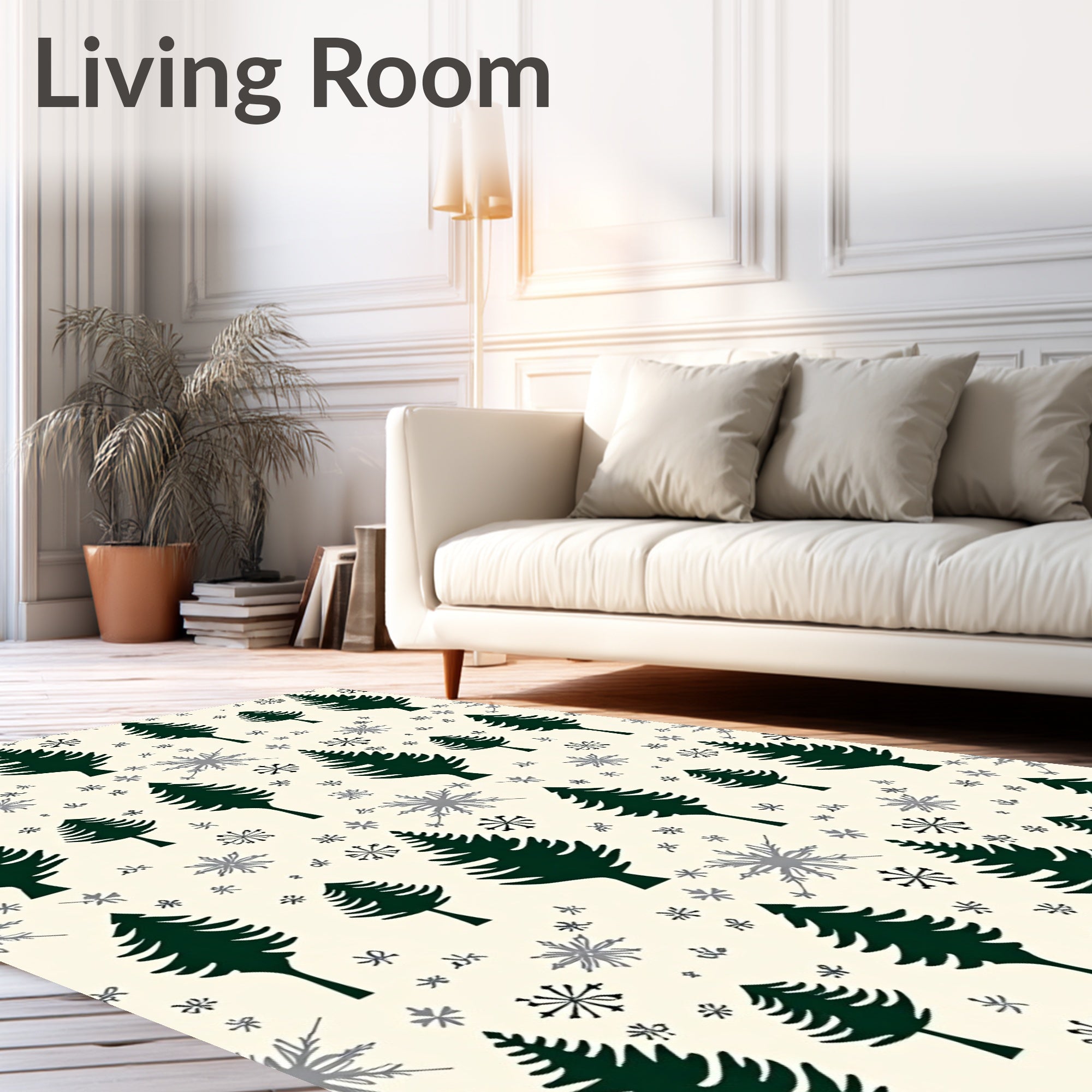 Forest Pine Snowflake Repeat Rug