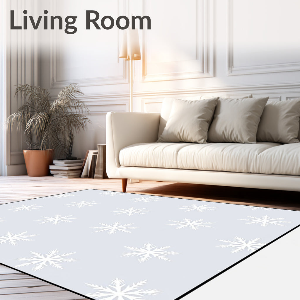 Pale Blue Snowflake Cluster Rug