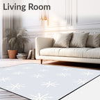 Pale Blue Snowflake Cluster Rug