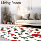 Merry Santa Claus Christmas Trees Rug