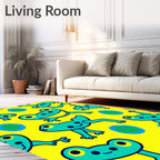 Yellow Green Frog Jam Session Rug