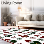 Festive Gnome Snowflake Pattern Rug