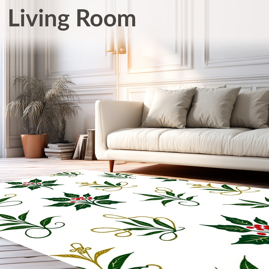 Emerald Holly Berry Vine Garland Rug