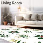 Emerald Holly Berry Vine Garland Rug
