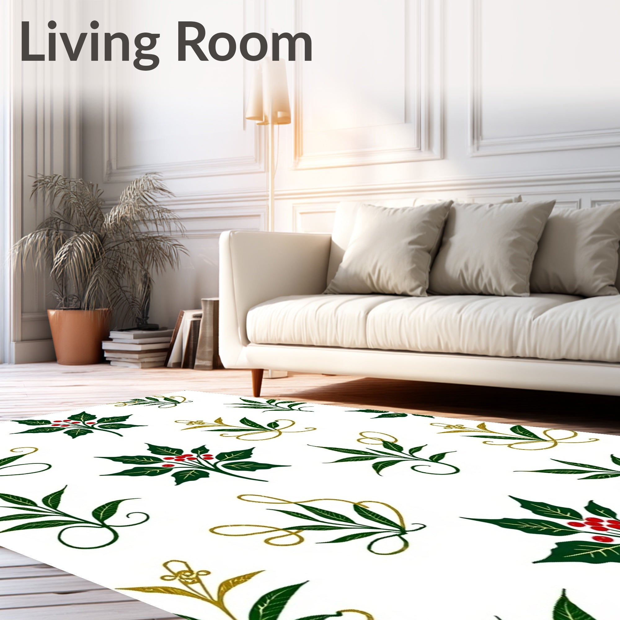 Emerald Holly Berry Vine Garland Rug