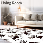 Dark Stag Forest Woodland Repeat Rug