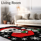 Festive Skeleton Snowflakes Holiday Rug