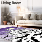 Gothic Castle Bats Purple Moon Rug