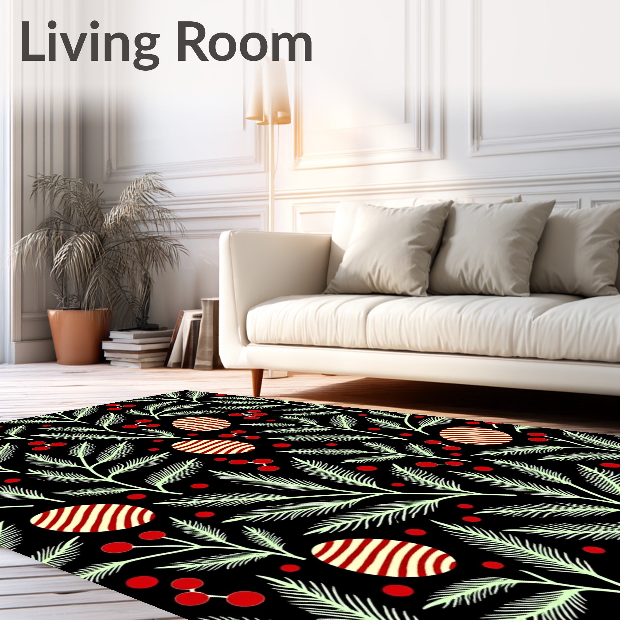 Holiday Egg Leaf Arrangement Rug