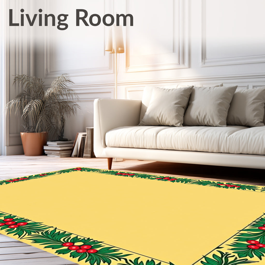 Red Berry Garland Border Rug
