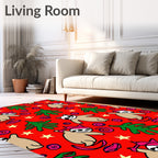 Red Sloth Christmas Tree Star Whimsy Rug