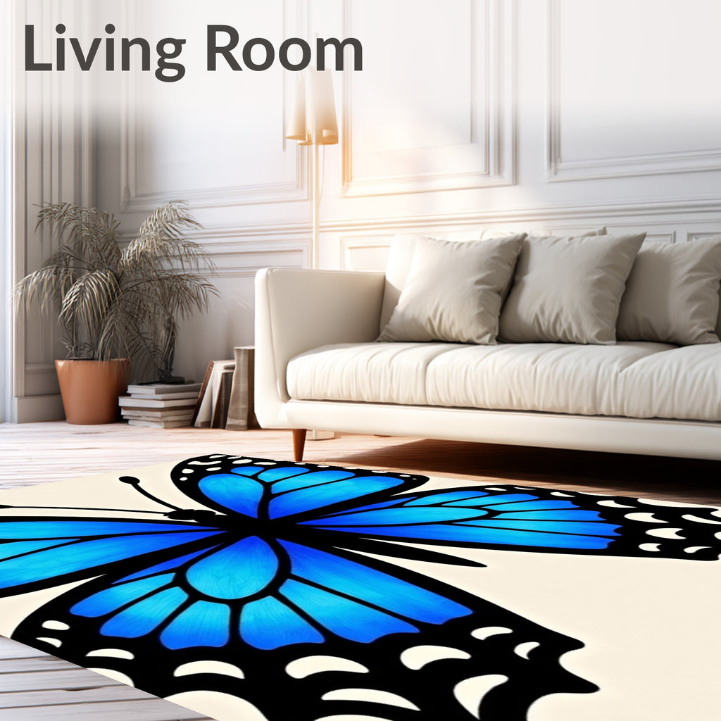 Vibrant Blue Butterfly Wing Radiance Rug