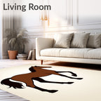 Brown Horse Silhouette Illustration Rug