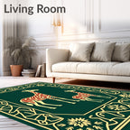 Emerald Red Giraffe Savannah Frame Rug
