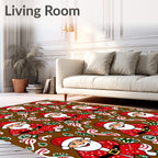 Cute Santa Claus Candy Cane Christmas Rug