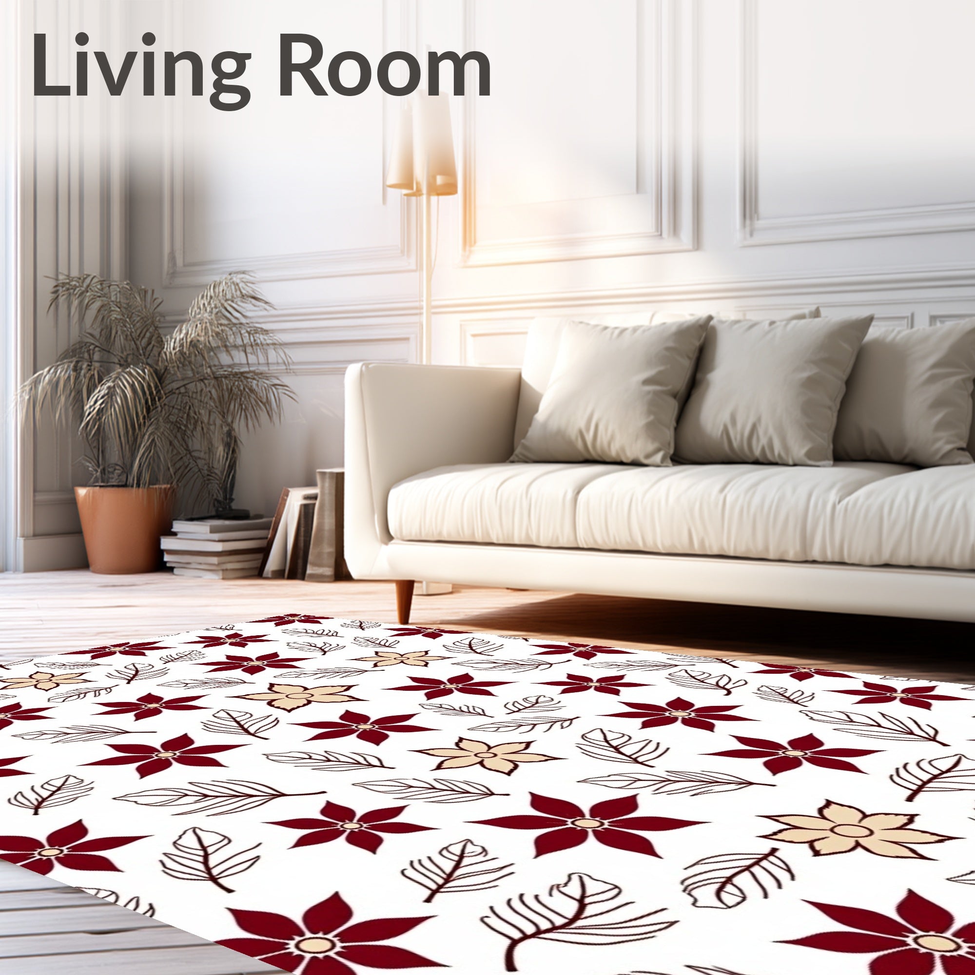 Rich Crimson Botanical Garden Rug