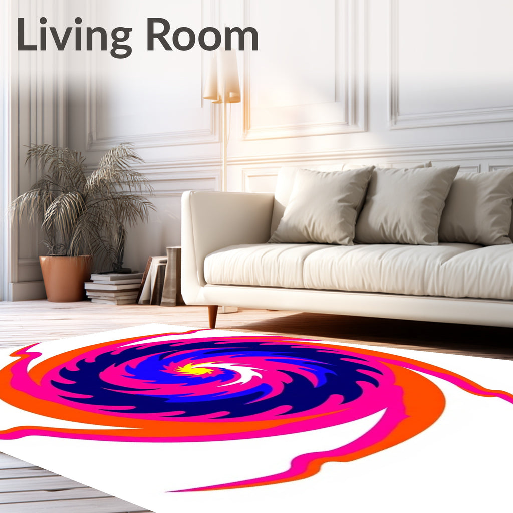 Vibrant Neon Swirl Galaxy Rug