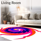 Vibrant Neon Swirl Galaxy Rug
