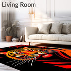 Bold Orange Tiger Red Foliage Rug