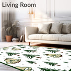 Festive Green Pine Pear Trio Rug