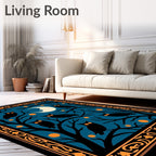 Halloween Night Owl Moon Scene Rug