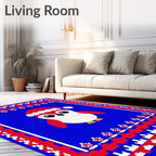 Cute Red Penguin Christmas Sweater Rug