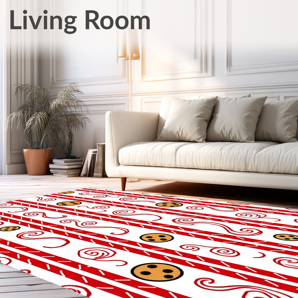 Red White Candy Swirl Cookie Rug