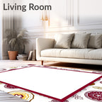 Burgundy Gold Mandala Swirl Medallions Rug