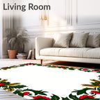 Festive Red Berry Holly Garland Rug