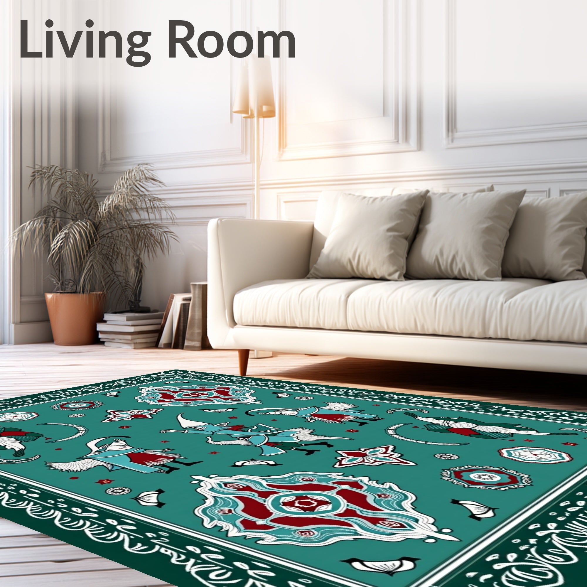 Enchanted Forest Bird Tribe Medallion Rug