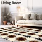 Brown Cream Buffalo Tree Checks Rug