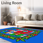 Christmas Elves Holly Wreath Border Rug