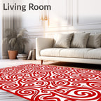 Crimson Swirls Organic Curlicues Rug