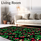 Festive Holly Berry Garland Rug