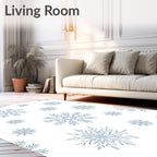 Light Blue Winter Snowflake Scatter Rug
