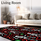 Dancing Skeletons Christmas Ribbon Confetti Rug