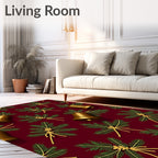 Golden Bells and Pine Sprigs Holidays Rug