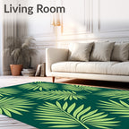 Verdant Palm Fronds Repeating Field Rug