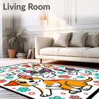 Playful Puppies And Paw Prints Collage Rug