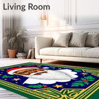Festive Santa Claus Holly Stars Rug