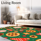 Christmas Cookie Gingerbread Star Swirl Rug