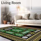 Jungle Green White Pine Woodland Collage Rug