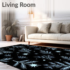 Light Blue Winter Branch Stars Rug