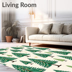 Green Pine Forest Christmas Trees Rug
