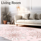 Rose Gold Floral Medallion Background Rug
