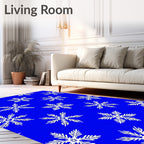 Vivid Blue Snowflake Cluster Rug