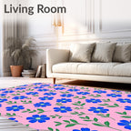 Blue Floral Meadow Rug