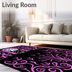 Vibrant Pink Haunted Castle Moon Rug
