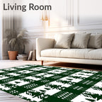 Forest Green Buffalo Check Trees Rug
